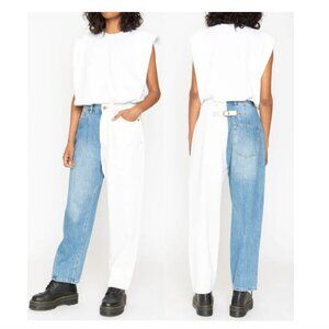 SR vs SANDRINE ROSE x FREE PEOPLE colorblock Retro jeans sz 27